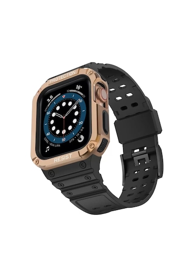 Newface Apple Watch 42mm Kr401 Silikon Kordon - Siyah-rose Diğer