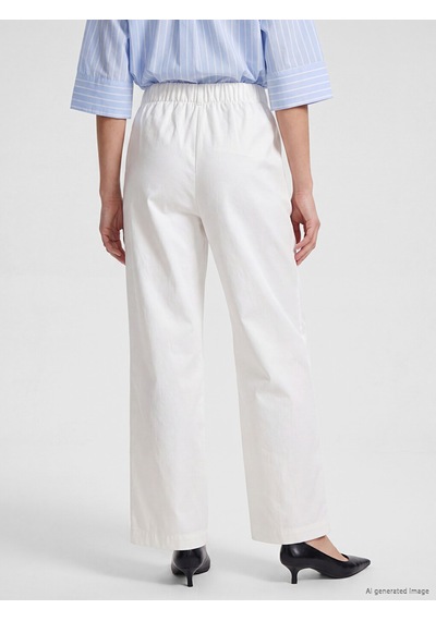 Lcw Comfort Beyaz Beli Fularlı Geniş Paça Kadın Pantolon