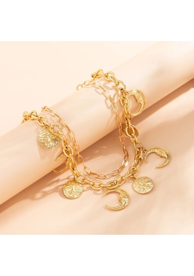 Girift Vintage Yasna 5'li Gold Kalpli Zincir Kolye Seti Gold