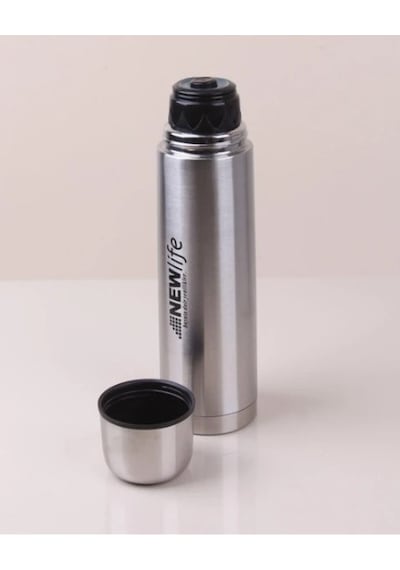 Jetyazdir Kişiye Özel İsimli Newlife 500 Ml Çelik Termos Açık Gri