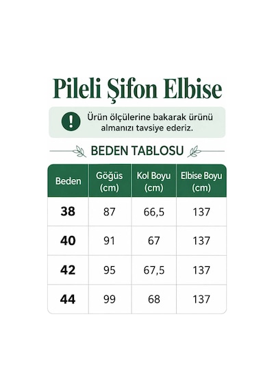 Papatya Giyim İzmit Kadın Tesettür Piliseli Şifon Elbise Mint Yeşili Mint Yeşil Mint Yeşil