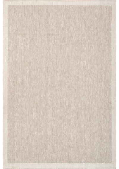 Çerçeveli Bohem Dokunuşlu Doğal Tonlarda Modern Sisal Bej - Krem Renk Halı Krem