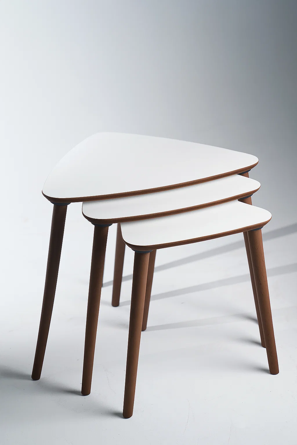 Tokyo 3'lü Zigon Sehpa %100 Mdf Üçgen Beyaz
