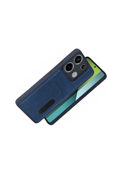 Xiaomi Redmi 15c 4g Uyumlu Sara Kartvizitli Deri Kılıf - Lacivert