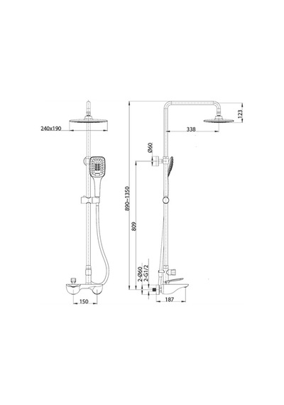 Fontana - Krom&beyaz Duş Ünitesi Outlet - Fg-1554- Krom