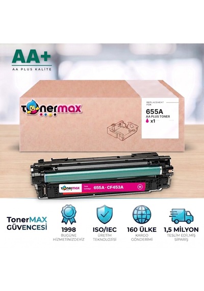 Hp 655a Cf453a Kırmızı Uyumlu Toner Aa Plus / Color Laserjet Enterprise M652 / M653 / Mfp M681 / M682
