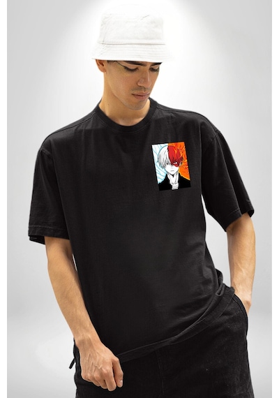 My Hero Academia Boku Anime Siyah Oversize Unisex Ön Sol Yan Minimal Baskılı Tişört Koyu Siyah My Hero Academia Boku Anime Siyah Oversize Unisex Ön Sol Yan Minimal Baskılı Tişört Koyu Siyah
