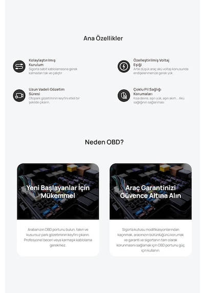 70mai Obd-ıı Park Gözetim Kablosu Tüm Type-c Kameralar İle Uyumlu