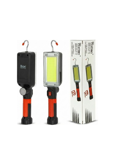Watton Wt-733 Tamirci Feneri Kancalı Mıknatıslı Usb-c Şarjlı 28.5cm Siyah - Kırmızı