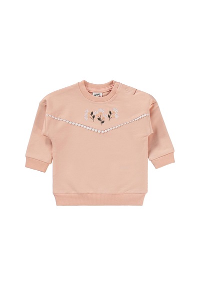 Civil Baby Çiçek Nakışlı 6-18 Ay Takım - Pudra