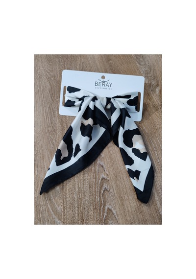 Beray 70 70 Cm Desenli Saten Fular Siyah Leopar Desenli Renkli