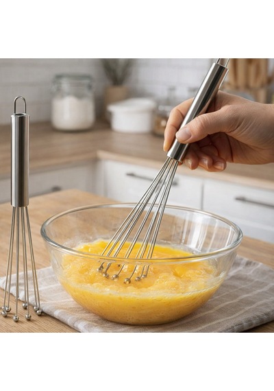 İbico İ22-358 Metal Çırpıcı Uç 13.5cm Sap: 11.5cm 8-boncuk Uçlu Çek Aç Krom Sap - 12'li Paket