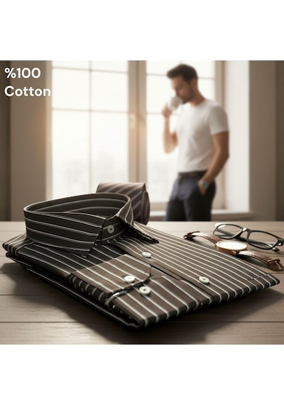 Klasik %100 Cotton Uzun Kollu Terletmeyen 4 Mevsim Gömlek Regular Kalıp Siyah