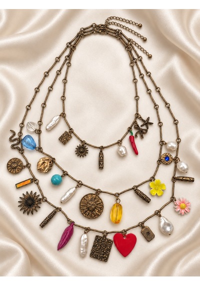 Bohem Chakra - Çakra Renkli Charm Ultra Detaylı 3 Lü Kolye Seti 45+5 / 50+5 / 55+5 Cm 316l Paslanmaz Çelik Bohem Chakra - Çakra Renkli Charm Ultra Detaylı 3 Lü Kolye Seti 45+5 / 50+5 / 55+5 Cm 316l Paslanmaz Çelik