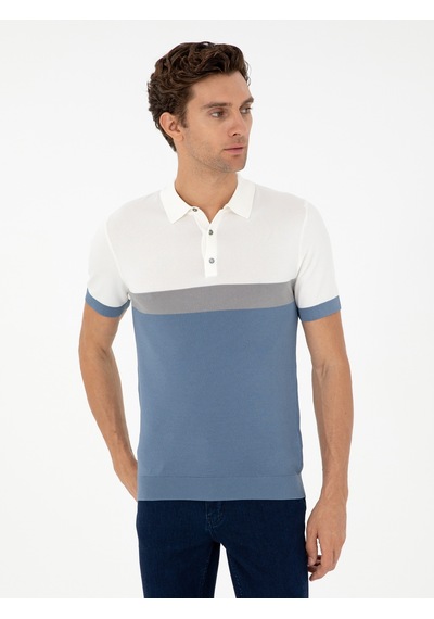 Mavi Slim Fit Polo Yaka Keten Karışımlı Triko T-shirt