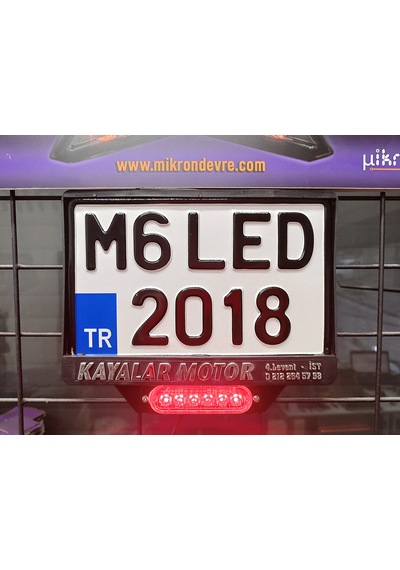 Mikron Devre M6 - Plakalık Altı 18 Modlu Led Lamba Metal Braketli Kolay Bağlantı Konnektörlü F1 Stop Çakar Seçenekler