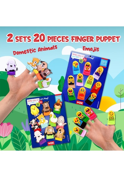 2 Set - 20 Parça Tox Emojiler Ve Evcil Hayvanlar Parmak Kukla T10