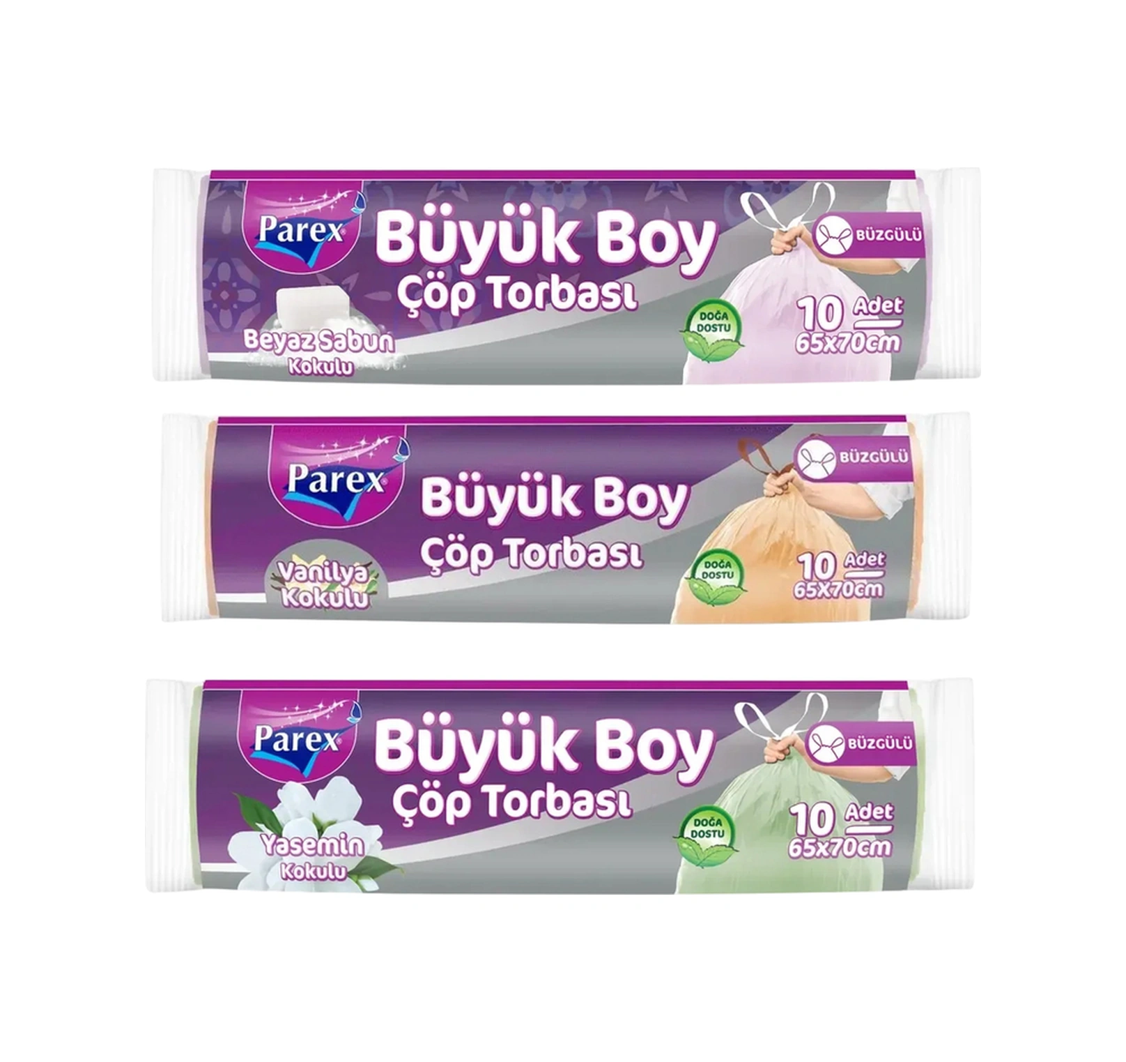 Büyük Boy Büzgülü Kokulu 9 Adet Çöp Torbası Paketi