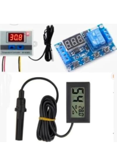 Diyotlab Kuluçka Seti, 220v Termostat W3001, Zaman Modülü, Dijital Isı Ve Nem Ölçer, Zaman Ayarlayıcı