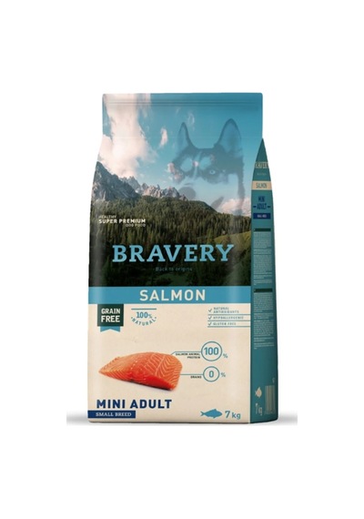 Bravery Salmon Tahılsız Somonlu Küçük Irk Yetişkin Köpek Maması 7 KG