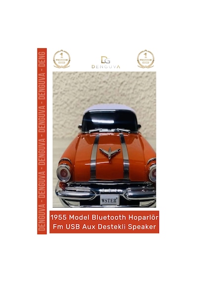 Özel Üretim Nostaljik Pontiac Araba 1955 Model Bluetooth Hoparlör Fm Radyo Usb Aux Destekli Speaker