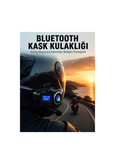 Lcd Ekranlı Kask Kulaklığı Fm Ra Sd K Girişli
