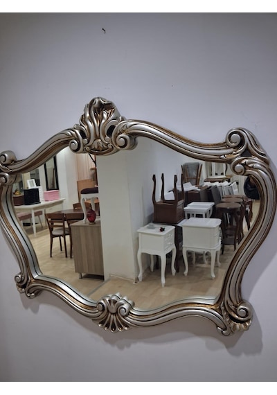 Dresuar Ayna 90617 Polyester Döküm Çöl Gri Renk Flotal Ayna El Yapım