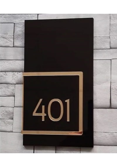 Şık Tasarımlı Pleksi Apartman Kapı Numarası - Mat