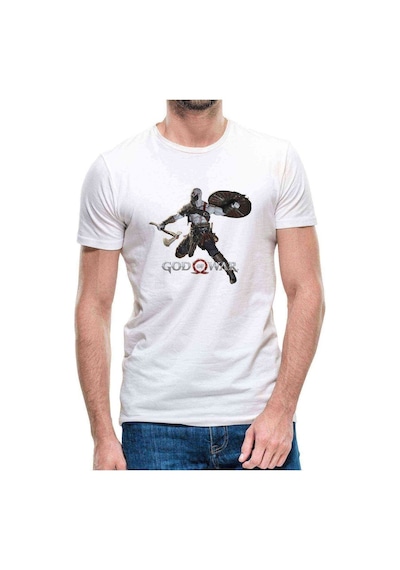 God Of War The Force Baskılı Beyaz Erkek Tshirt