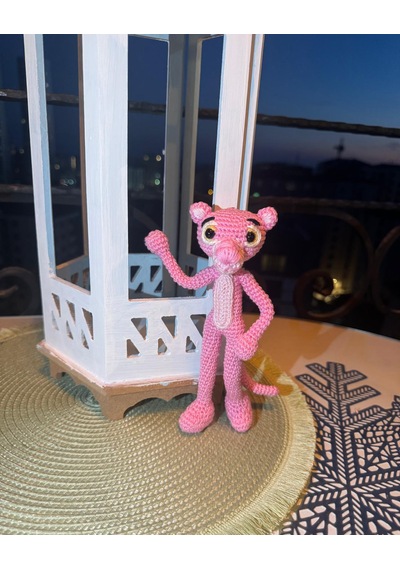Pembe Panter Amigurumi Karakter 18 Cm 009