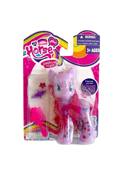 Pony Oyuncak Kuyruklu Poni At Figür Tarama Seti Mor 15 Cm