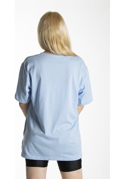 Kadın Açık Mavi Basic Bisiklet Yaka Oversize Pamuklu T-shirt Açik Mavi Kadın Açık Mavi Basic Bisiklet Yaka Oversize Pamuklu T-shirt Açik Mavi