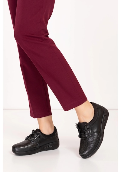 Gondol Comfort Bolle Ortopedik Deri Strech Ayakkabı At.4206 Siyah Yılan