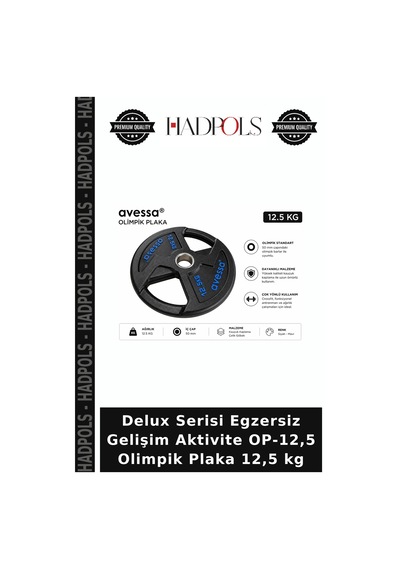 Delux Serisi Egzersiz Gelişim Aktivite Op-12,5 Olimpik Plaka 12,5 Kg