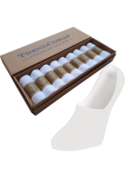 Trendcorap Premium 9'lu Dikişsiz Kaydırmaz Silikon Topuklu Bambu Erkek Ve Bayan Babet Çorap Beyaz Trendcorap Premium 9'lu Dikişsiz Kaydırmaz Silikon Topuklu Bambu Erkek Ve Bayan Babet Çorap Beyaz