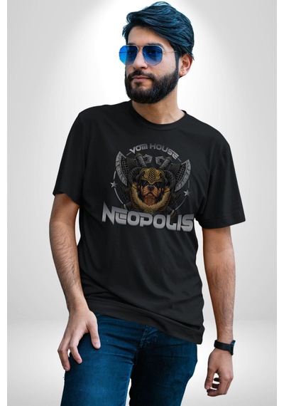 Neopolis Rottweiler Viking Unisex Unisex Siyah Organik Baskılı T-shirt Penye Yüksek Kalite Siyah