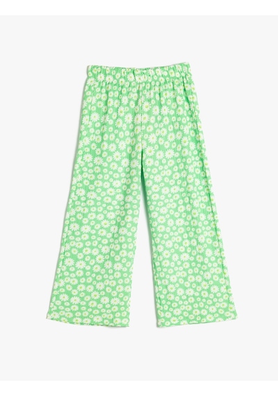 Koton Bol Paça Pantolon Çiçekli Beli Lastikli Dokulu Yeşil Desenli 4skg40272ak Yeşil Desenli Yeşil Koton Bol Paça Pantolon Çiçekli Beli Lastikli Dokulu Yeşil Desenli 4skg40272ak Yeşil Desenli Yeşil