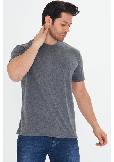 Trendhill Erkek Antrasit Melanj Pamuklu Bisiklet Yaka Büyük Beden T-shirt Ant5014b Trendhill Erkek Antrasit Melanj Pamuklu Bisiklet Yaka Büyük Beden T-shirt Ant5014b