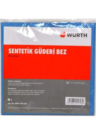 Würth Sentetik Güderi Bez Mavi 38x60 Cm