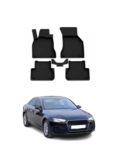 Audi A4 B9 2016-2019 Uyumlu 4d Havuzlu Paspas Kauçuk Siyah 5 Parça