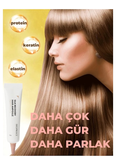 Protein, Keratin, Elastin Içeren Hasarlı Saçlar Yoğun Saç Bakım Serumu 10g