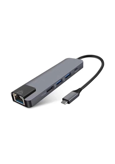 Usb 3.1 Type C To Hdmi 2xusb 3.0 Gigabit Ethernet Çevirici Dönüştürücü Adaptör