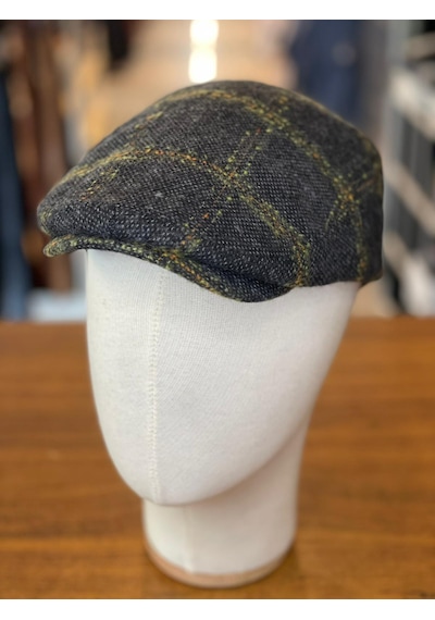 Hamze İngiliz London Model Kareli Kaşe Kumaş Kasket Şapka Gri