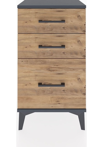 Arges Komodin 3 Çekmeceli 44x30x80 Antrasit-çam Antrasit