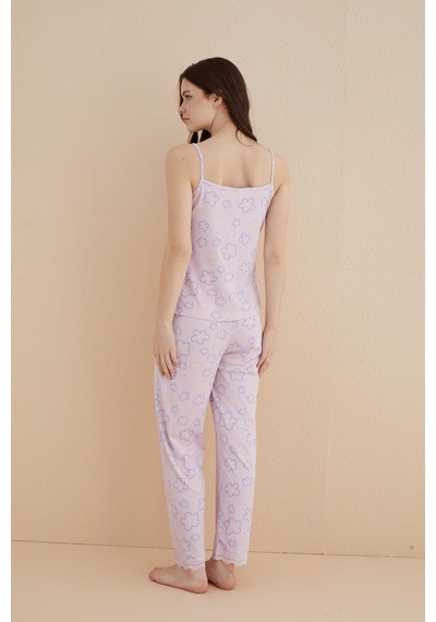 Pemilo Kadın 80115-51 İp Askılı Pijama Takımı Pembe