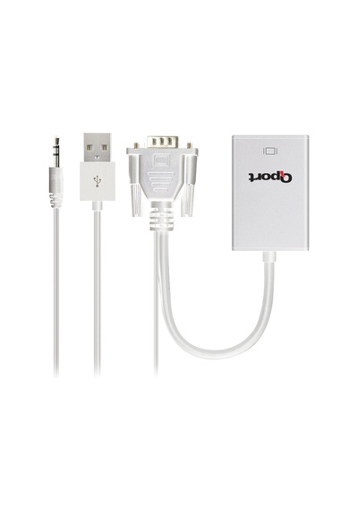 Qport Q-vh Vga To Hdmı Çevirici + Ses Kablosu