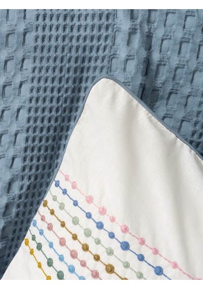 Cotton Box Cb Aura Pebble Ck Pıke Takımı+fıtted Carsaf Indıgo Mavi