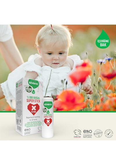 Siveno %100 Doğal Super Stick Anlık Yatıştırıcı Onarıcı Organik Yalancı İğde Yağlı 6 G