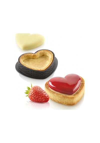 25.317.87.0065 Silikomart Kıt Tarte Rıng Amore Silikon Kalıp Kahverengi