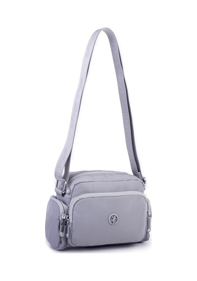 Nas Bag Kadın Spor Çok Gözlü Su Geçirmez Hafif Mini Çanta Gri 22x16 Cm Gri